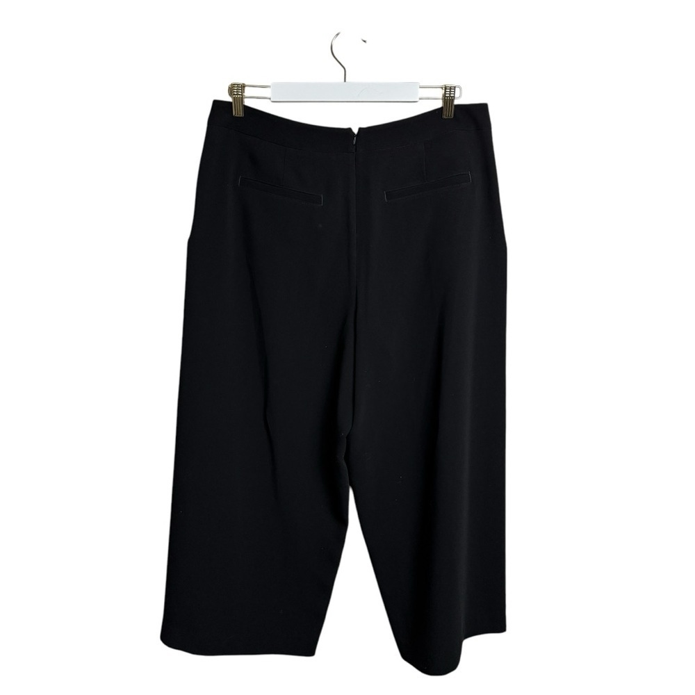 Rag & Bone Black Cropped Wide Leg Rowe Pants Size 12 USA Made Kulot Lagenlook - Picture 4 of 13